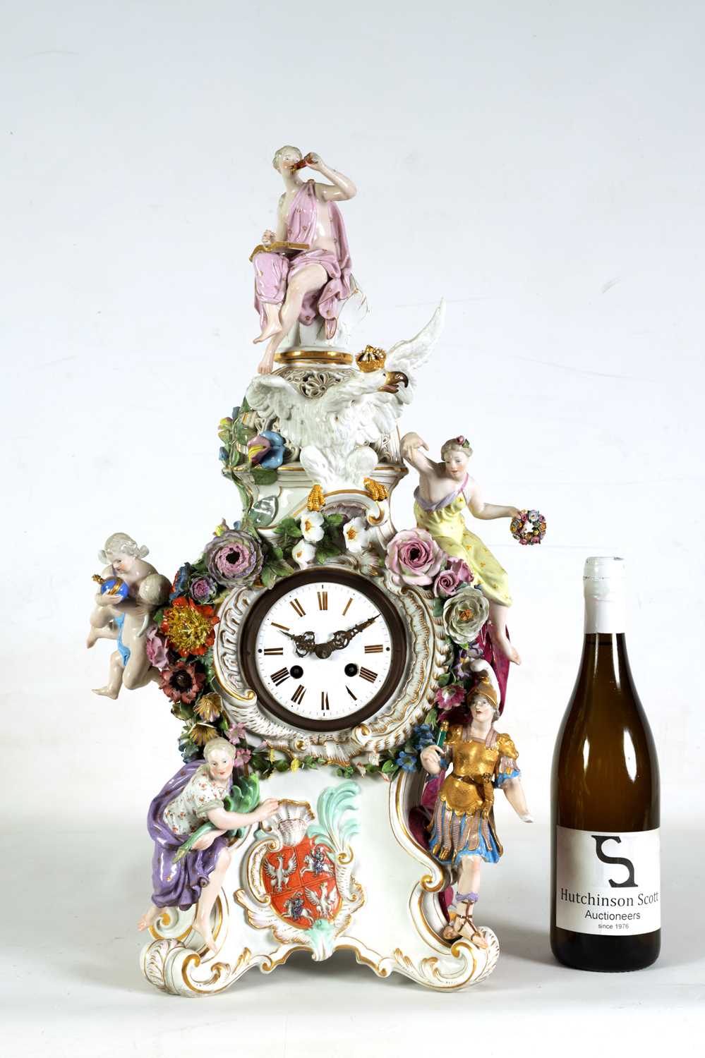 AN IMPRESSIVE MID/LATE 19TH CENTURY MEISSEN MANTEL CLOCK OF LARGE SIZE - Image 2 of 22