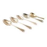 FOUR GEORGE III OLD ENGLISH PATTERN SILVER TABLESPOONS
