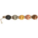 A 19TH CENTURY GRAND TOUR SPECIMEN MARBLE AND 9CT GOLD BRACELET