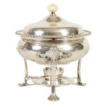 AN EDWARD VII SILVER EGG CODDLER WITH IVORY FINIAL TO THE COVER
