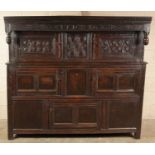 A LATE 17TH CENTURY JOINED OAK COURT CUPBOARD OF GOOD COLOUR AND PATINA