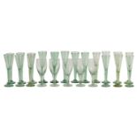 A COLLECTION OF 19TH CENTURY GREEN WINE GLASSES