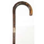 A LATE 19TH CENTURY PALM WOOD WLKING STICK