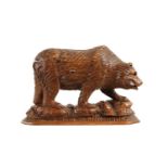 A LATE 19TH CENTURY CARVED BLACK FOREST BEAR TRINKET BOX