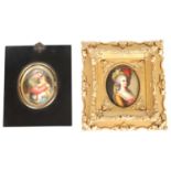 TWO 19TH CENTURY CONTINENTAL OVAL PORCELAIN PLAQUES