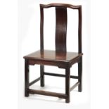 A 19TH CENTURY CHINESE HARDWOOD SINGLE CHAIR