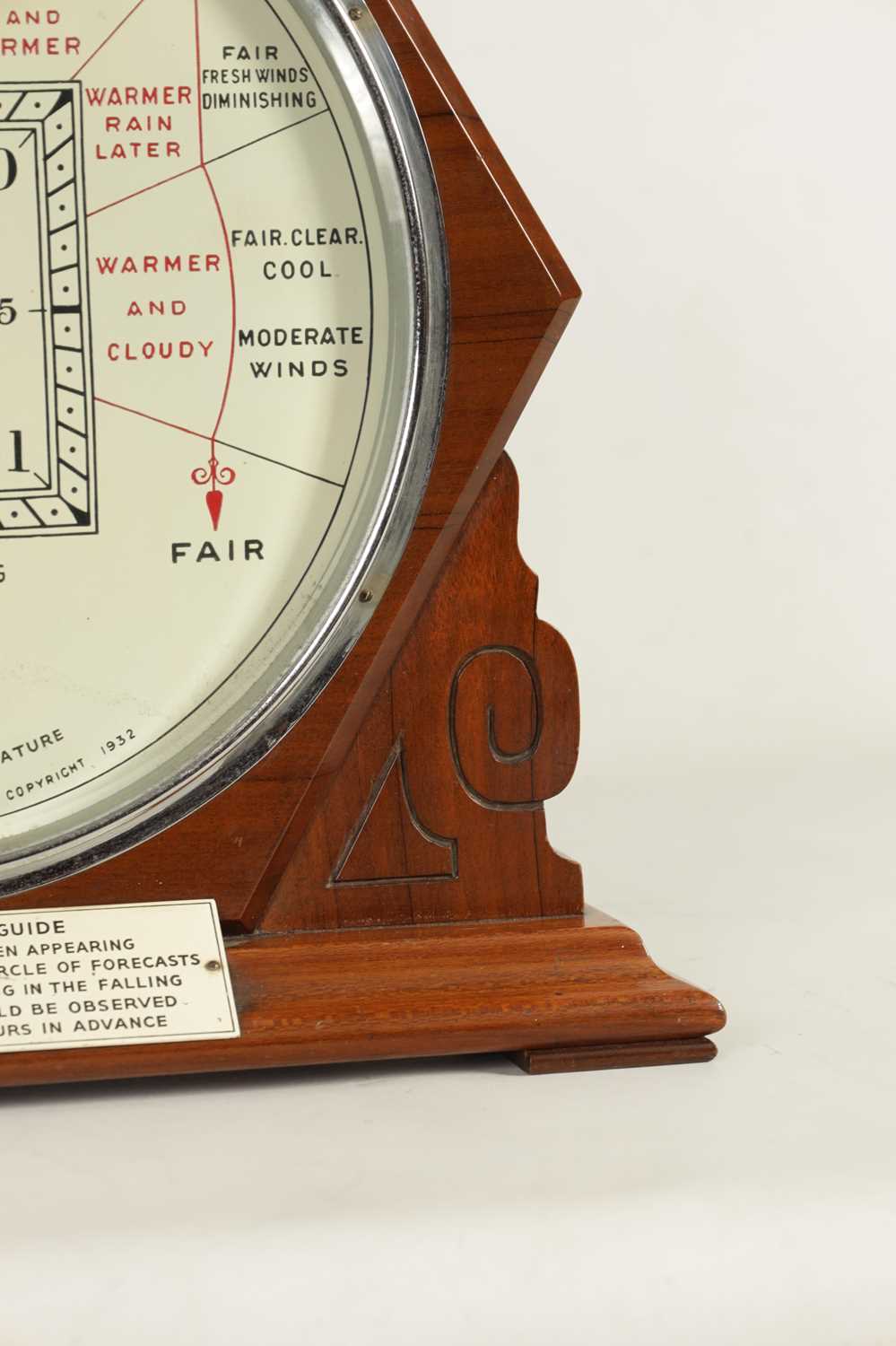 A 1930’S SHORT & MASON WALNUT CASED STORMOGUIDE BAROMETER - Image 6 of 15