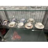 A LARGE COLLECTION OF VARIOUS 19TH CENTURY TEA CUPS AND SAUCERS