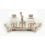 A STYLISH VICTORIAN LARGE SILVER DESK STAND