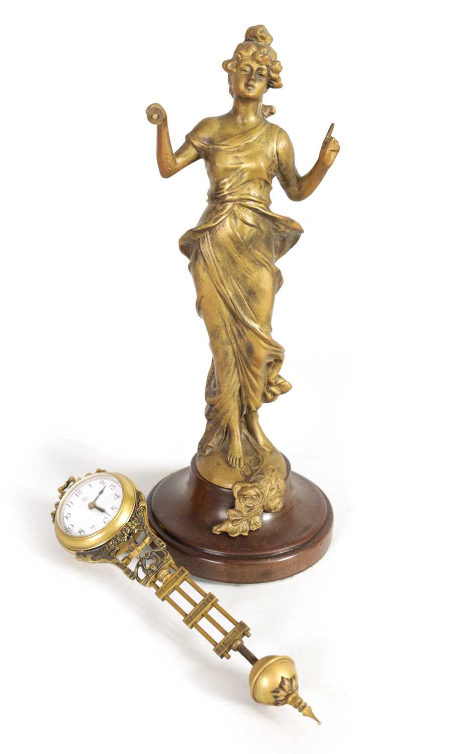AN EARLY 20TH CENTURY FRENCH MYSTERY FIGURAL MANTLE CLOCK