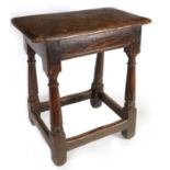 A LATE 17TH CENTURY OAK JOINT STOOL