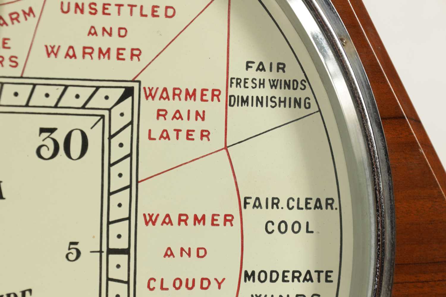 A 1930’S SHORT & MASON WALNUT CASED STORMOGUIDE BAROMETER - Image 9 of 15