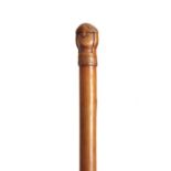 AN EARLY 20TH CENTURY SCANDINAVIAN HARDWOOD WALKING STICK