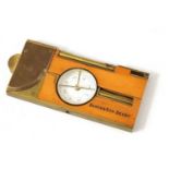 A GOOD QUALITY LARGE BOXWOOD AND BRASS INCLINOMETER LEVEL BY DAVIS & SON. DERBY