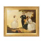 EARLY 19TH CENTURY OIL ON CANVAS - FAMILY PORTRAIT GROUP