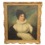 LATE 18TH CENTURY OIL ON CANVAS - HALF LENGTH PORTRAIT OF A LADY