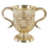 A LATE GEORGIAN OLD SHEFFIELD PLATE TWO HANDLED TROPHY CUP