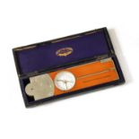 A GOOD QUALITY CASED BOXWOOD AND GERMAN SILVER INCLINOMETER LEVEL BY NEGRETTI & ZAMBRA. LONDON