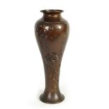 A JAPANESE MEIJI PERIOD PATINATED BRONZE VASE