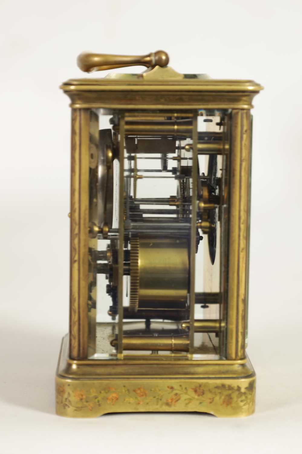 JAPY FRERES. A LATE 19TH CENTURY FRENCH ENGRAVED STRIKING CARRIAGE CLOCK - Image 9 of 13