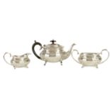 A GEORGE V THREE-PIECE SILVER TEA SERVICE