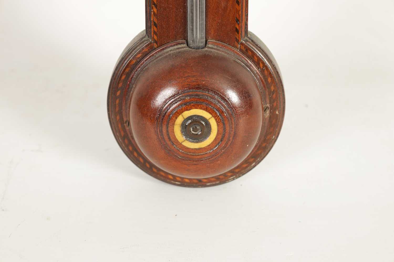 P. GAROF & CO, EDINBURGH. A GEORGE III STRING INLAID AND MAHOGANY DOOR STICK BAROMETER - Image 3 of 4