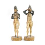 A PAIR OF 19TH CENTURY CARVED WOOD FIGURES DEPICTING NELSON AND HARDY