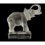 A LALIQUE FROSTED GLASS ELEPHANT