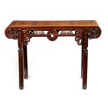 A 19TH CENTURY CHINESE HARDWOOD ALTAR TABLE