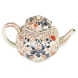 A 18TH CENTURY CHINESE IMARI SMALL TEAPOT AND COVER