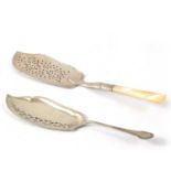 A DUTCH SILVER FISH SLICE AND ANOTHER