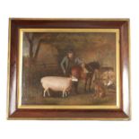 EARLY 19TH CENTURY ENGLISH PRIMITIVE SCHOOL OIL ON CANVAS