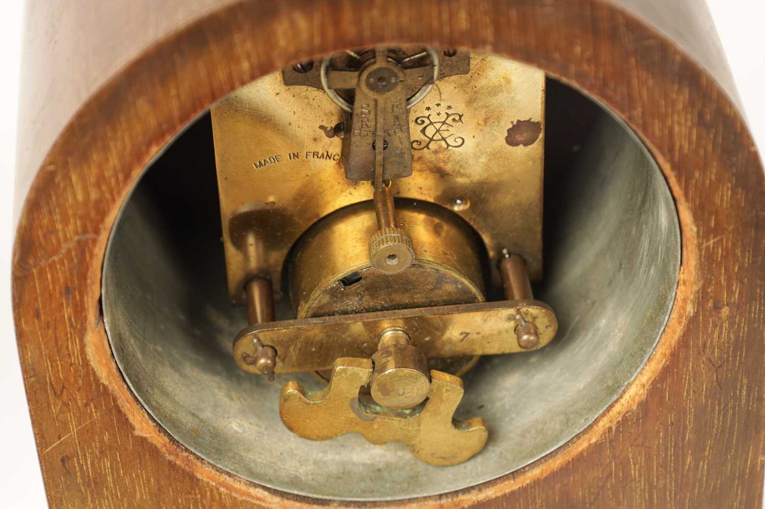 A COLLECTION OF FOUR EDWARDIAN INALID MAHOGANY MANTEL CLOCKS - Image 11 of 12