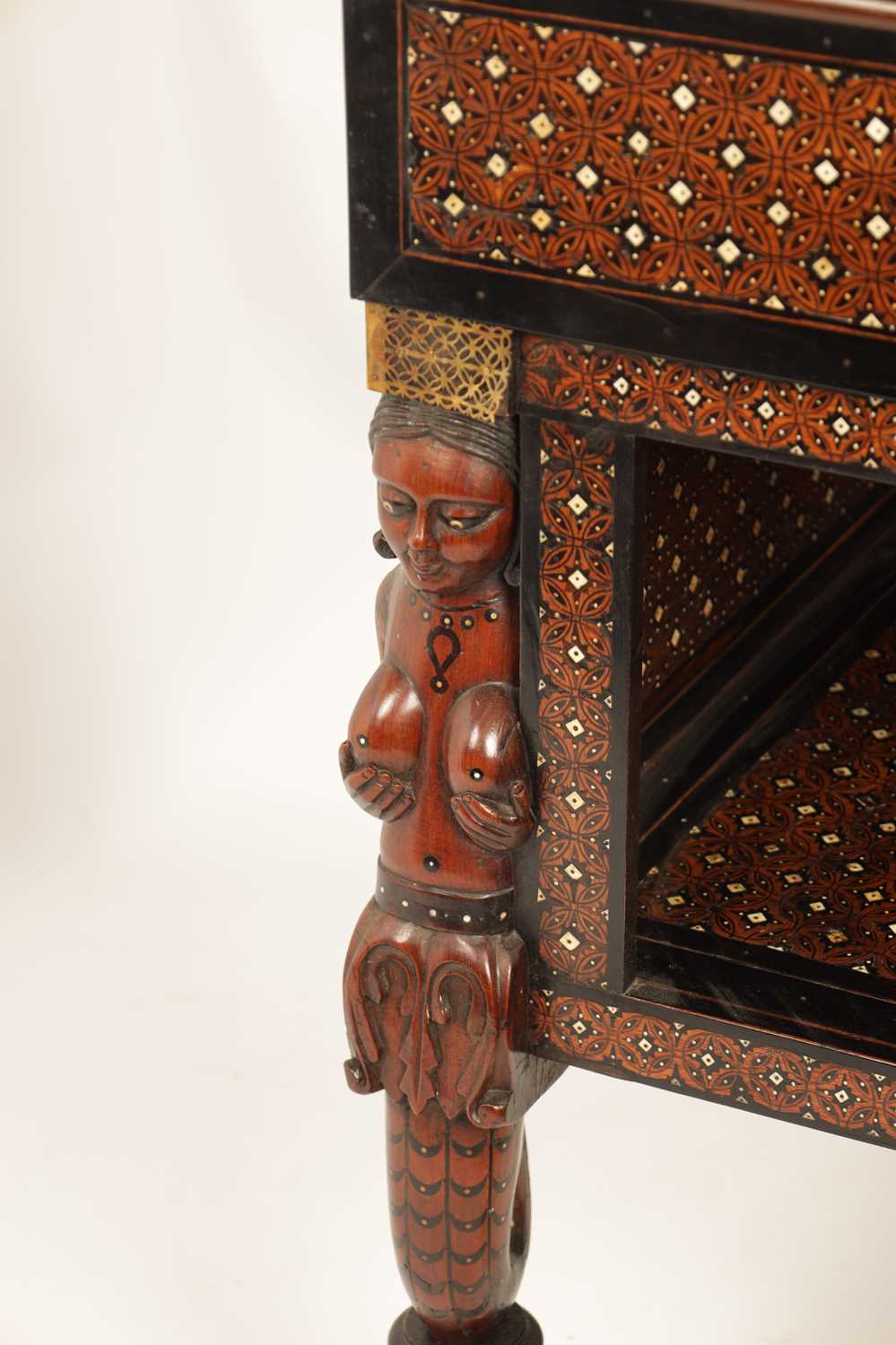 AN IMPORTANT LATE 17TH CENTURY INDO-PORTUGUESE IVORY INLAID PADOUCK AND EBONY COLLECTORS CABINET ON - Image 8 of 16