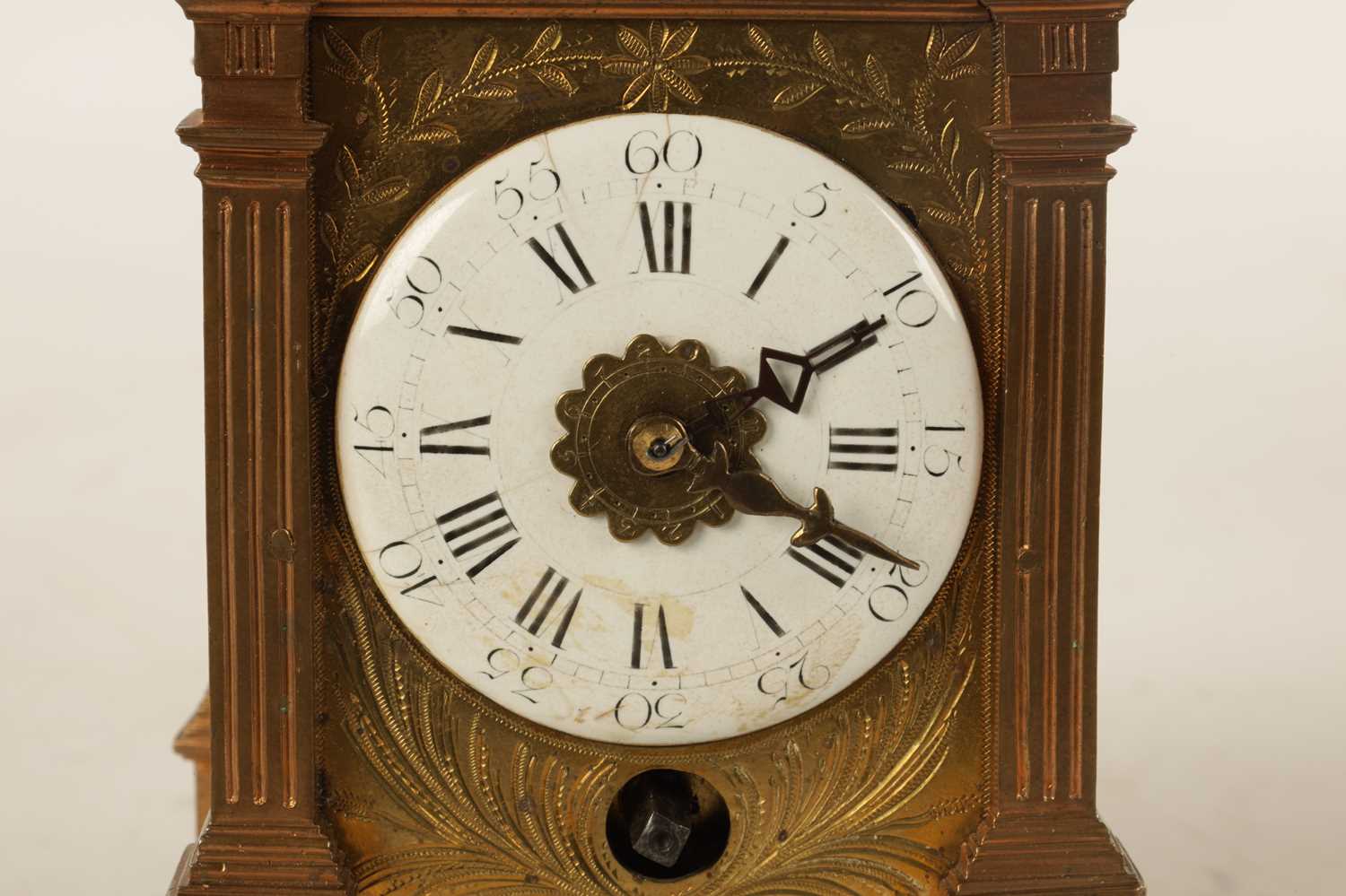 AN EARLY 19TH CENTURY FRENCH CAPUCINE STYLE CARRIAGE/MANTEL CLOCK - Image 3 of 9