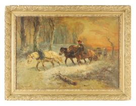 A LARGE 19TH CENTURY RUSSIAN OIL ON CANVAS