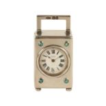 ASPREY, LONDON. A LATE VICTORIAN SILVER AND ABALONE SHELL CARRIAGE CLOCK