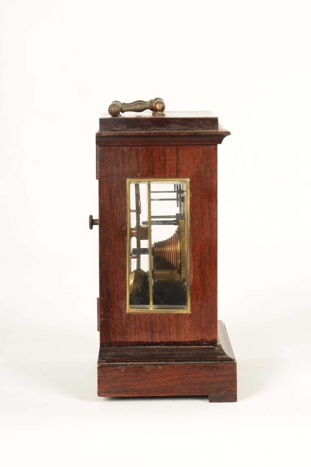 FRENCH, ROYAL EXCHANGE, LONDON. A SMALL CARRIAGE STYLE ENGLISH FUSEE MANTEL CLOCK - Image 3 of 14