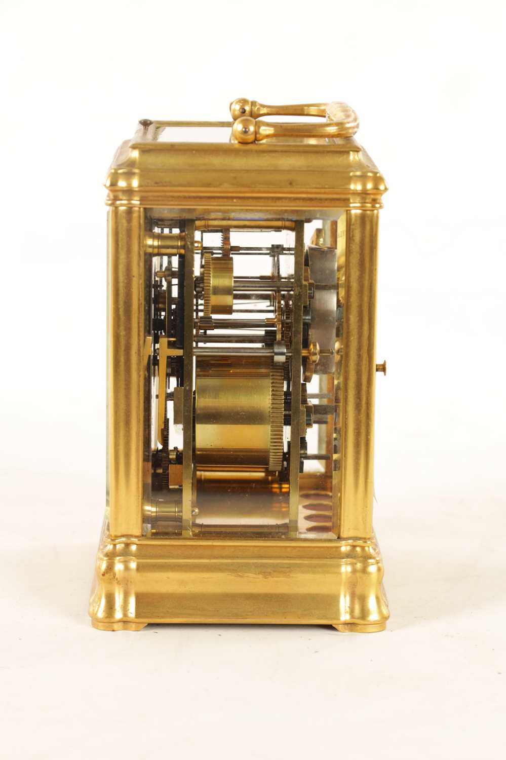 A GOOD 19TH CENTURY FRENCH REPEATING CARRIAGE CLOCK WITH ALARM - Image 7 of 15