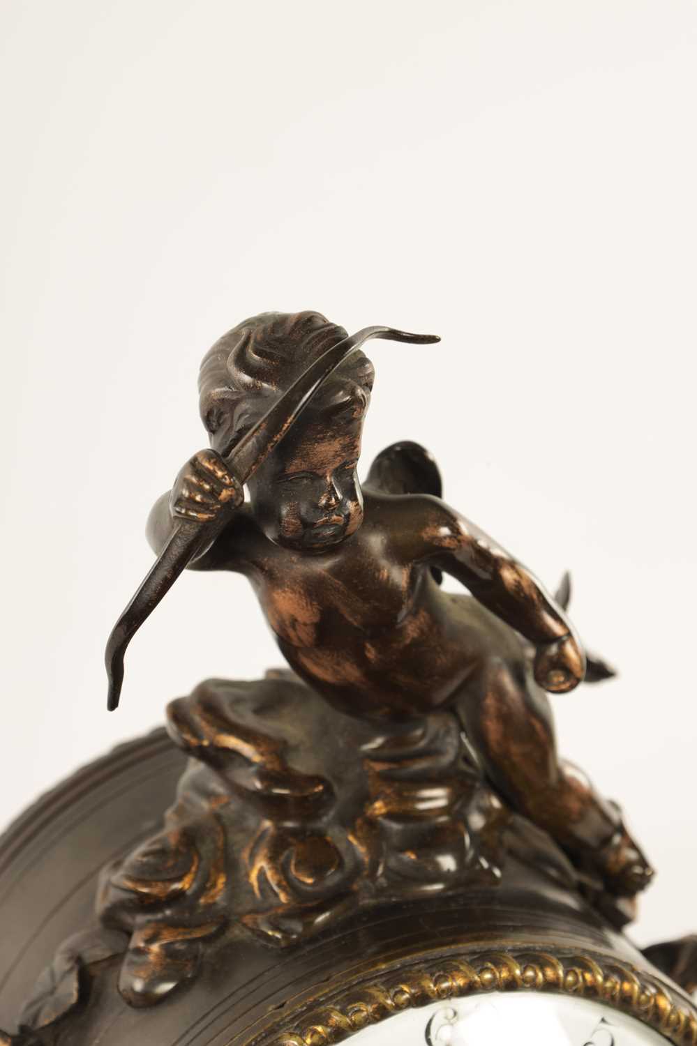 THUILLIER, A PARIS. A LATE 19TH CENTURY FRENCH PATINATED BRONZE MANTEL CLOCK - Image 3 of 14