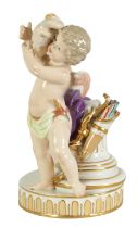 A 19TH CENTURY MEISSEN FIGURE OF CUPID