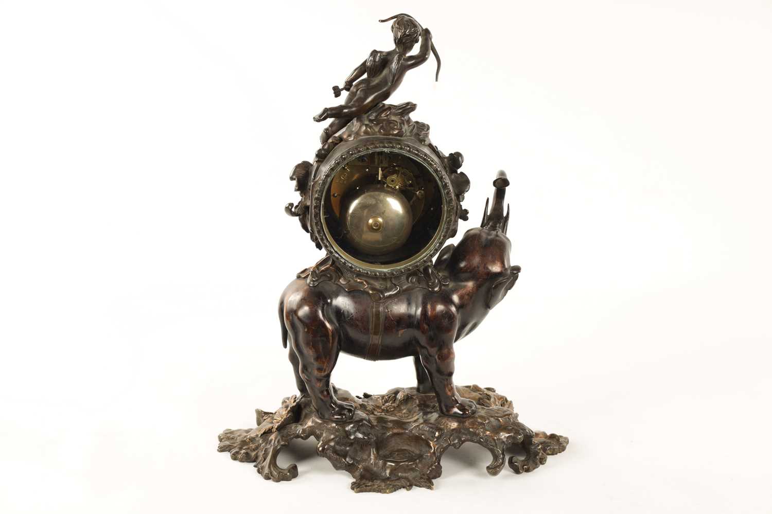 THUILLIER, A PARIS. A LATE 19TH CENTURY FRENCH PATINATED BRONZE MANTEL CLOCK - Image 10 of 14