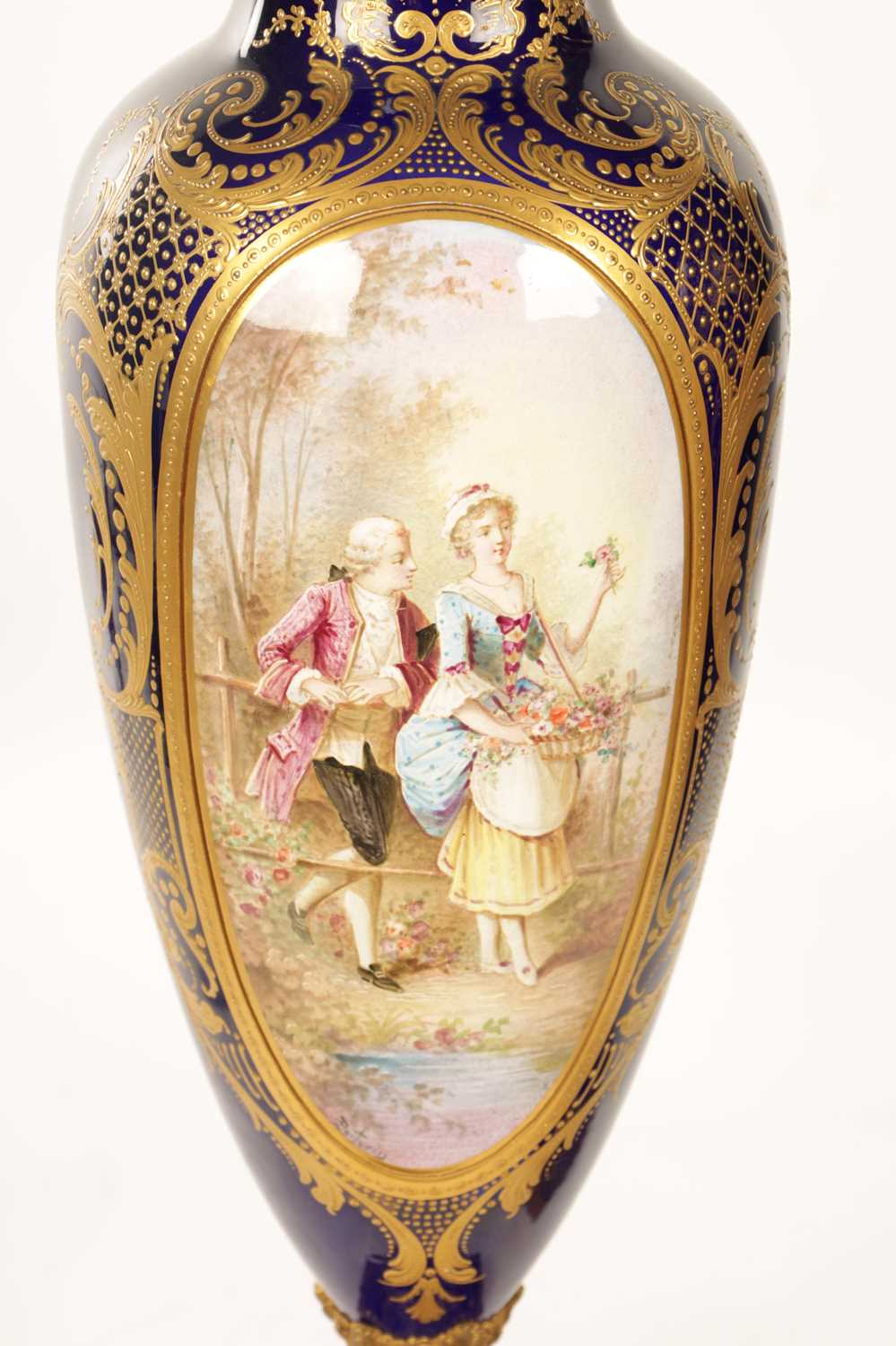 A PAIR OF LATE 19TH-CENTURY SERVES STYLE PORCELAIN LARGE CABINET VASES - Image 3 of 20