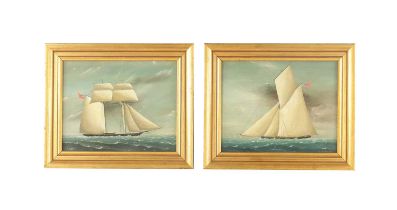 CHRISTOPHER J GUISE (AMERICAN) A PAIR OF MARITIME OIL ON BOARDS