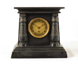 BARRAUD AND LUNDS, LONDON. AN ENGLISH REGENCY EGYPTIAN REVIVAL FUSEE MANTEL CLOCK