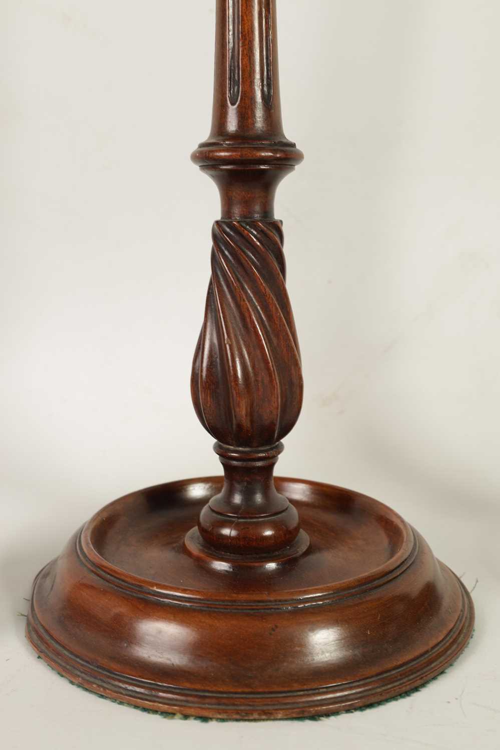 A LARGE PAIR OF LATE 19TH CENTURY TURNED MAHOGANY CANDLESTICKS - Image 3 of 6