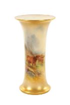 HARRY STINTON A ROYAL WORCESTER PORCELAIN CABINET VASE