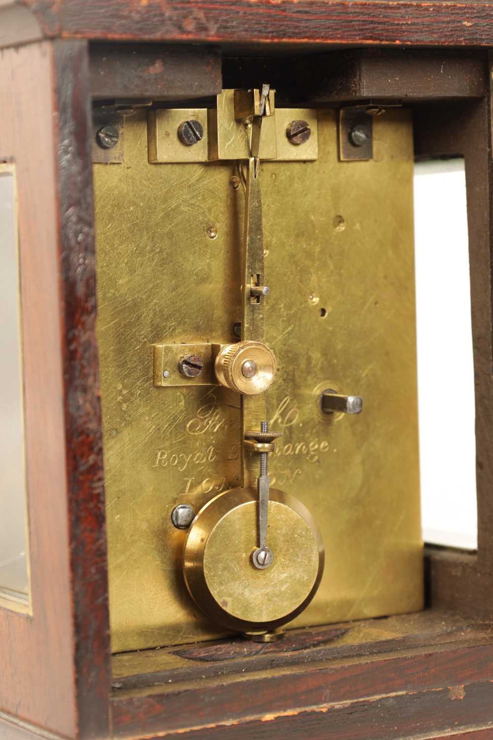 FRENCH, ROYAL EXCHANGE, LONDON. A SMALL CARRIAGE STYLE ENGLISH FUSEE MANTEL CLOCK - Image 8 of 14