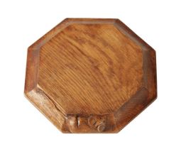 A ROBERT 'MOUSEMAN' THOMPSON OCTAGONAL OAK CHEESE BOARD