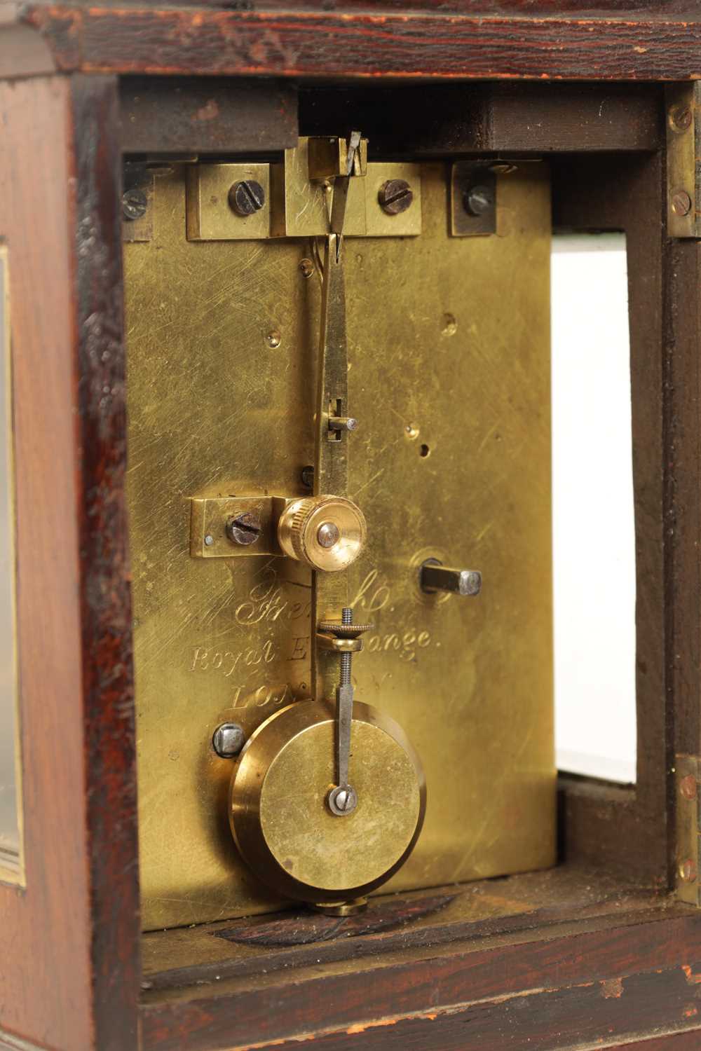 FRENCH, ROYAL EXCHANGE, LONDON. A SMALL CARRIAGE STYLE ENGLISH FUSEE MANTEL CLOCK - Image 7 of 14